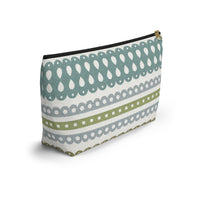 Ribbon Candy Accessory Pouch w T-bottom in Aqua